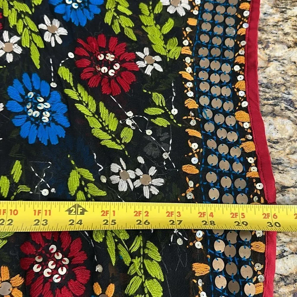 Burlingtons Colorful Floral Print V-neck Kaftan Midi Dress One Size